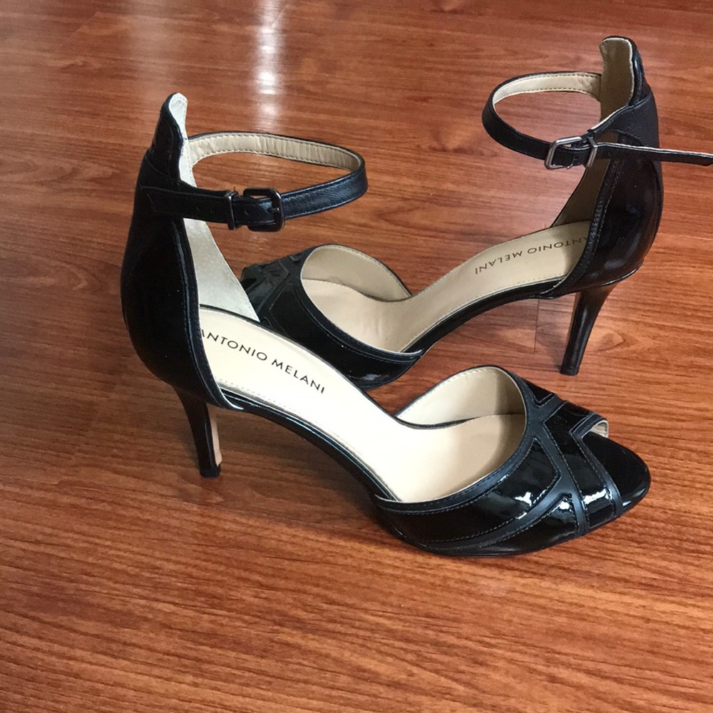 Antonio Melani Black Opentoe Pumps